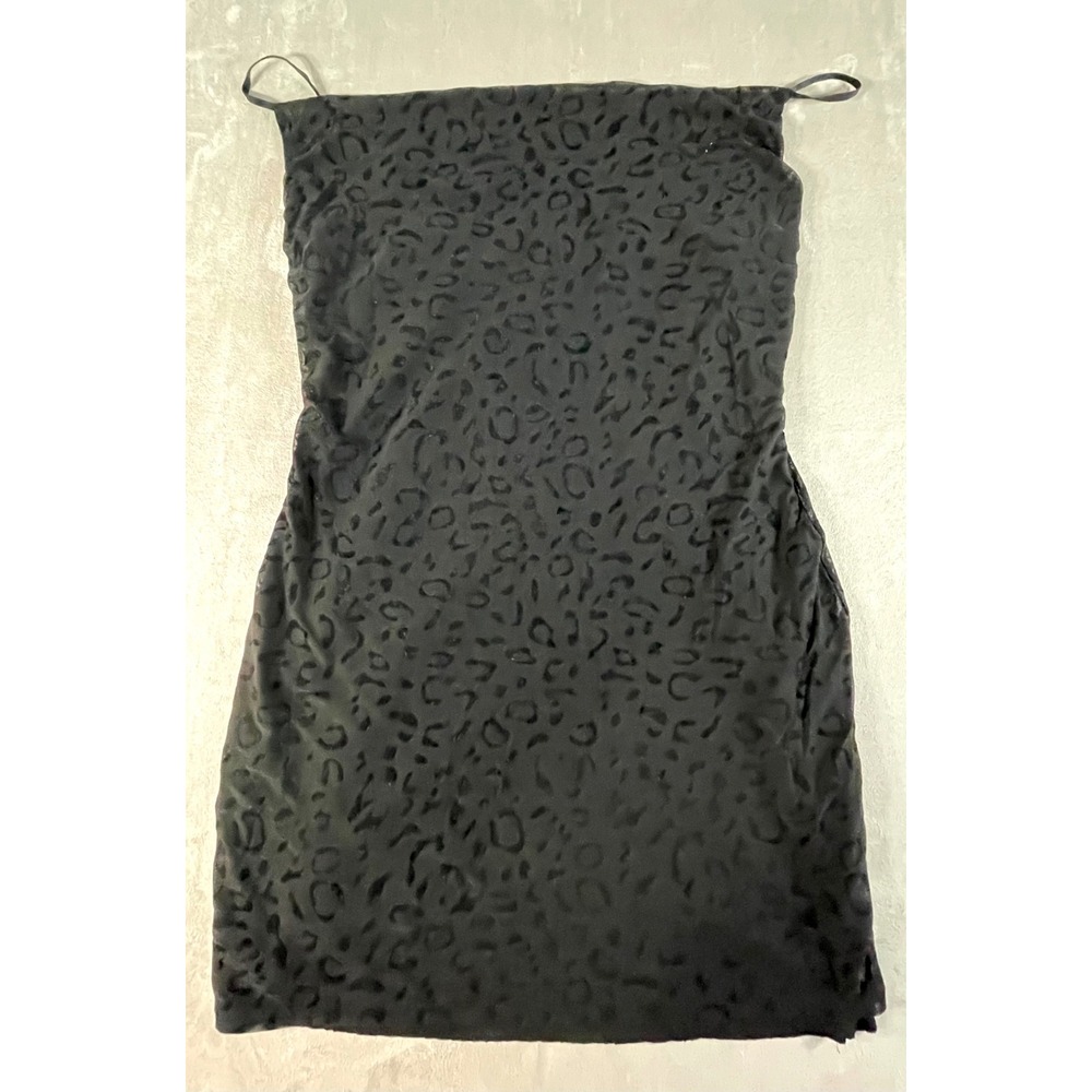 Inspired Hearts Mini Dress Women XL Black Cheetah Burnout Velvet Slip Nightwear